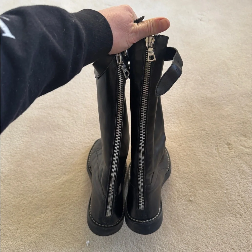 Sigerson Morrison Zip Up Buckle Line Stitched Boots 7.5 - Picture 2 of 8